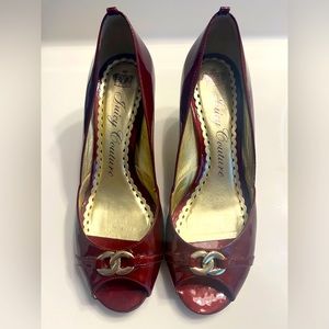 Juicy Couture Ruby red peep toes size 8